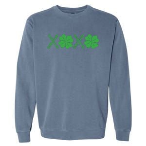 Xoxo St Patricks Day Shamrock Garment-Dyed Sweatshirt