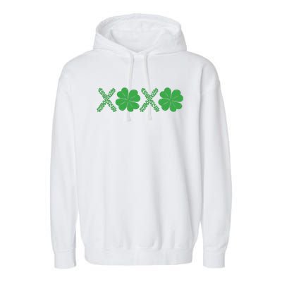 Xoxo St Patricks Day Shamrock Garment-Dyed Fleece Hoodie