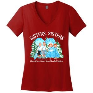 Xmas Snow Pajamas Holiday Sisters White Christmas Movie 1954 Gift Women's V-Neck T-Shirt