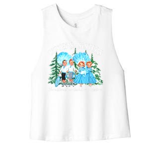 Xmas Snow Pajamas Holiday Sisters White Christmas Movie 1954 Gift Women's Racerback Cropped Tank