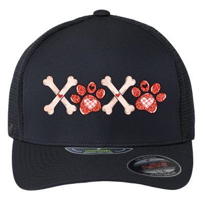 XOXO Skeleton Pet Dogs Cats Paw Hearts Valentine's Day Flexfit Unipanel Trucker Cap