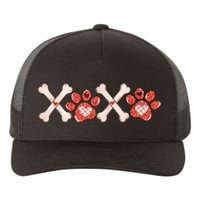 XOXO Skeleton Pet Dogs Cats Paw Hearts Valentine's Day Yupoong Adult 5-Panel Trucker Hat