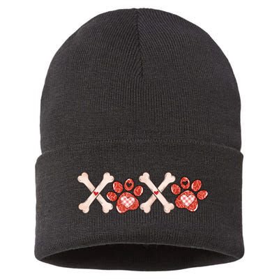 XOXO Skeleton Pet Dogs Cats Paw Hearts Valentine's Day Sustainable Knit Beanie