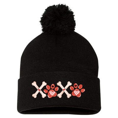 XOXO Skeleton Pet Dogs Cats Paw Hearts Valentine's Day Pom Pom 12in Knit Beanie