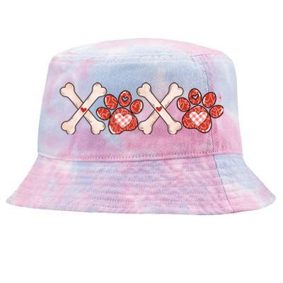 XOXO Skeleton Pet Dogs Cats Paw Hearts Valentine's Day Tie-Dyed Bucket Hat