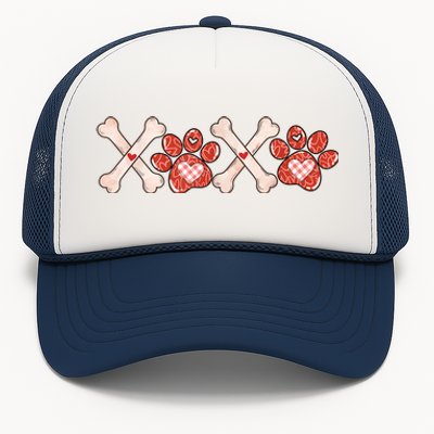 XOXO Skeleton Pet Dogs Cats Paw Hearts Valentine's Day Trucker Hat