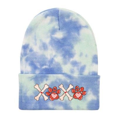 XOXO Skeleton Pet Dogs Cats Paw Hearts Valentine's Day Tie Dye 12in Knit Beanie