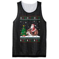 Xmas Santa Riding Hedgehog Ugly Christmas Tree Lights Mesh Reversible Basketball Jersey Tank