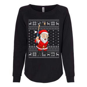 Xmas Sweater Style Ugly Santa Playing Ice Hockey Christmas Meaningful Gift Womens California Wash Sweatshirt