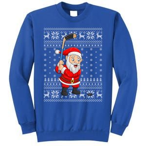 Xmas Sweater Style Ugly Santa Playing Ice Hockey Christmas Meaningful Gift Sweatshirt