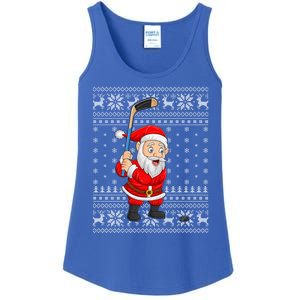 Xmas Sweater Style Ugly Santa Playing Ice Hockey Christmas Meaningful Gift Ladies Essential Tank