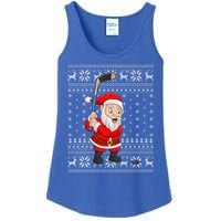 Xmas Sweater Style Ugly Santa Playing Ice Hockey Christmas Meaningful Gift Ladies Essential Tank