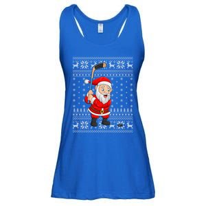 Xmas Sweater Style Ugly Santa Playing Ice Hockey Christmas Meaningful Gift Ladies Essential Flowy Tank