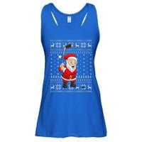 Xmas Sweater Style Ugly Santa Playing Ice Hockey Christmas Meaningful Gift Ladies Essential Flowy Tank