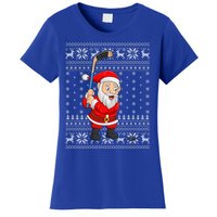 Xmas Sweater Style Ugly Santa Playing Ice Hockey Christmas Meaningful Gift Women's T-Shirt