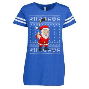 Xmas Sweater Style Ugly Santa Playing Ice Hockey Christmas Meaningful Gift Enza Ladies Jersey Football T-Shirt