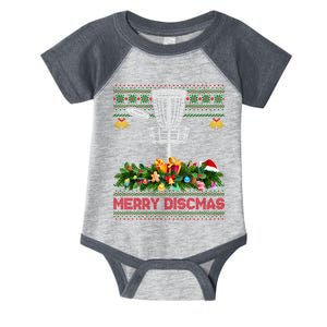 Xmas Sweater Style Merry Discmas Ugly Disc Golf Christmas Cool Gift Infant Baby Jersey Bodysuit