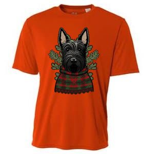 Xmas Scottie Santa On Christmas Scottish Terrier Cool Gift Cooling Performance Crew T-Shirt