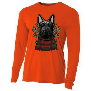 Xmas Scottie Santa On Christmas Scottish Terrier Cool Gift Cooling Performance Long Sleeve Crew