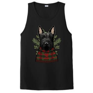 Xmas Scottie Santa On Christmas Scottish Terrier Cool Gift PosiCharge Competitor Tank