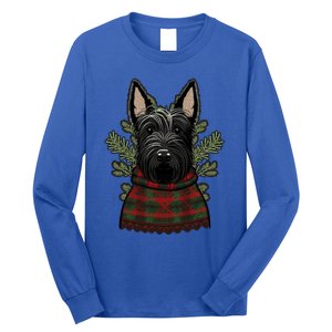 Xmas Scottie Santa On Christmas Scottish Terrier Cool Gift Long Sleeve Shirt