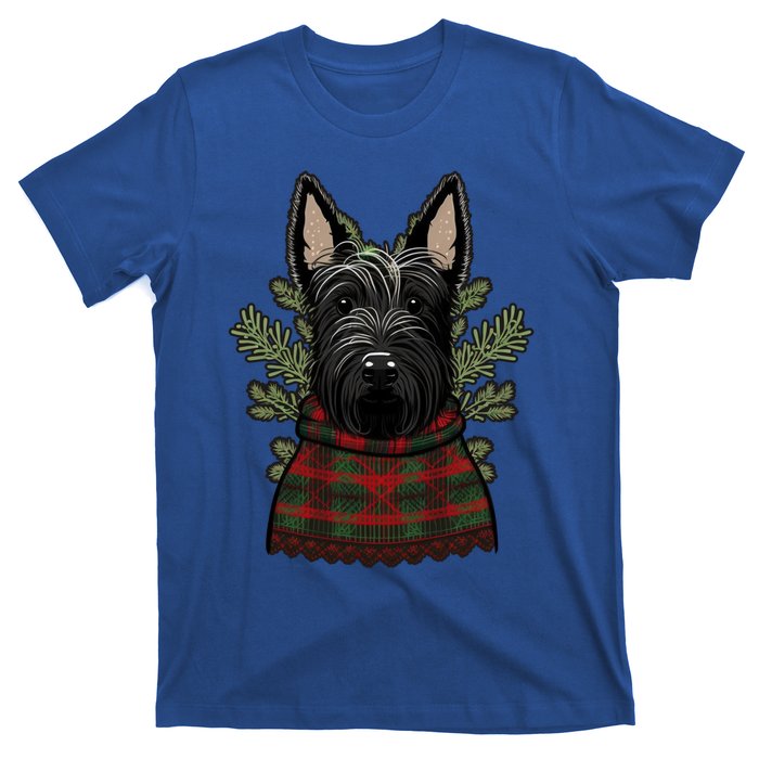 Xmas Scottie Santa On Christmas Scottish Terrier Cool Gift T-Shirt