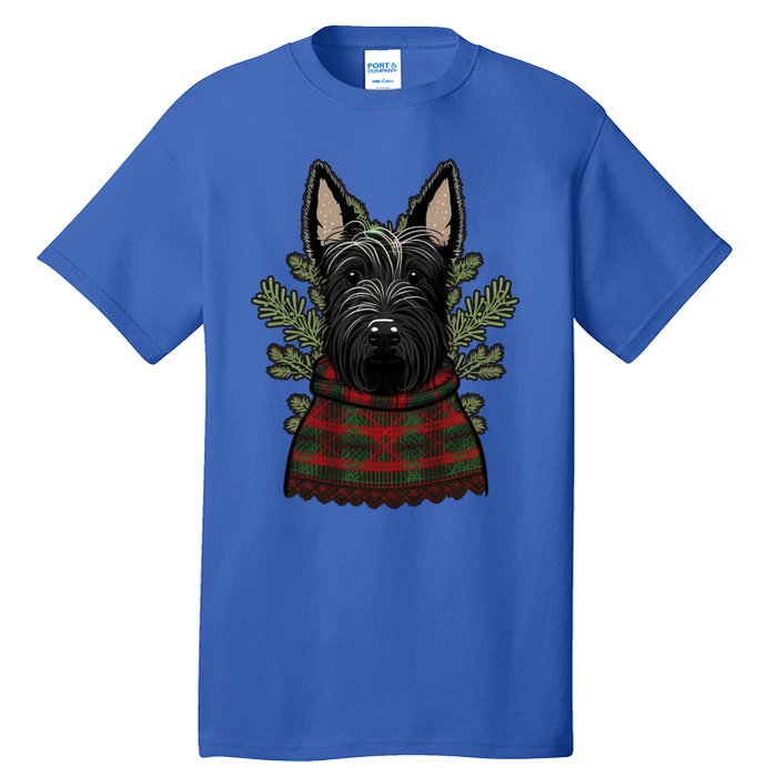 Xmas Scottie Santa On Christmas Scottish Terrier Cool Gift Tall T-Shirt