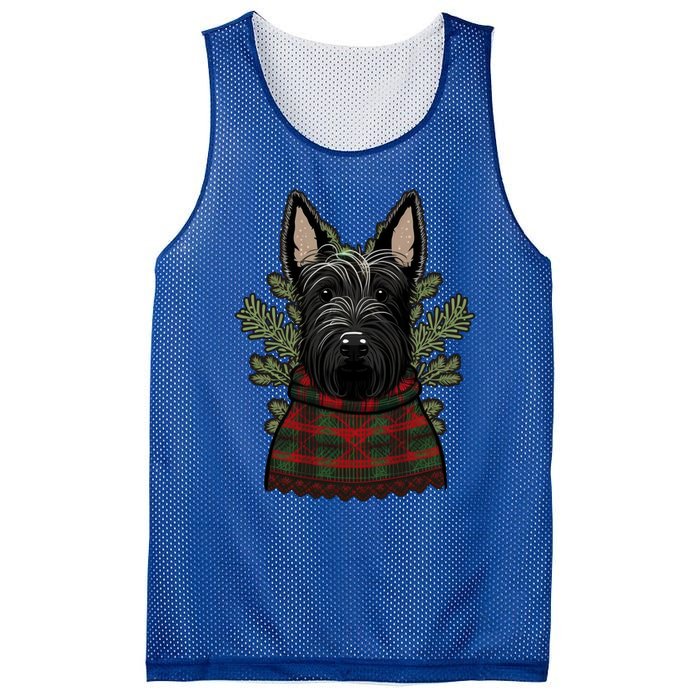 Xmas Scottie Santa On Christmas Scottish Terrier Cool Gift Mesh Reversible Basketball Jersey Tank