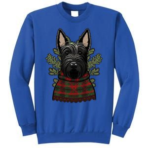 Xmas Scottie Santa On Christmas Scottish Terrier Cool Gift Tall Sweatshirt