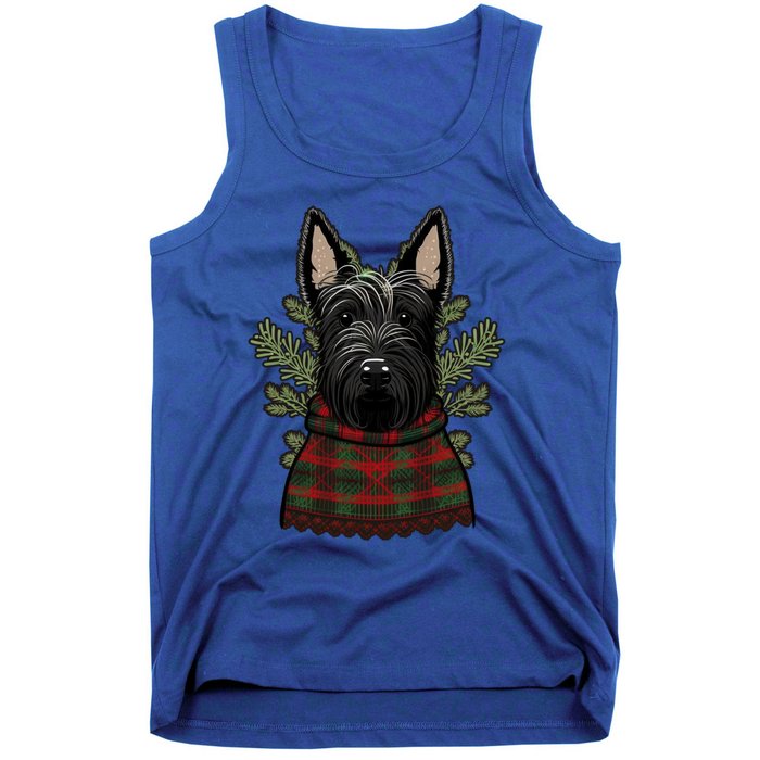 Xmas Scottie Santa On Christmas Scottish Terrier Cool Gift Tank Top