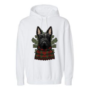 Xmas Scottie Santa On Christmas Scottish Terrier Cool Gift Garment-Dyed Fleece Hoodie