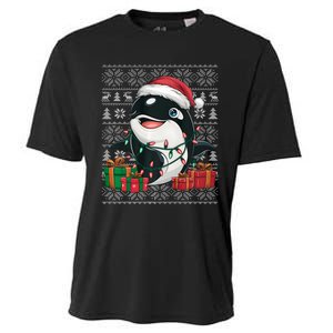 Xmas Sweater Style Ugly Santa Hat Orca Christmas Cooling Performance Crew T-Shirt