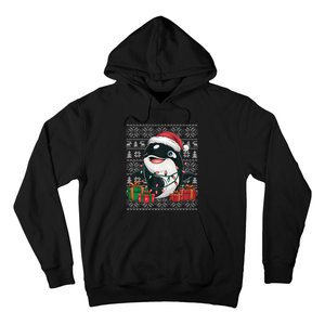 Xmas Sweater Style Ugly Santa Hat Orca Christmas Hoodie