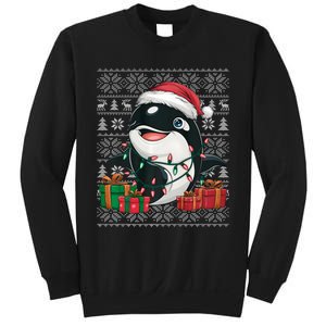 Xmas Sweater Style Ugly Santa Hat Orca Christmas Sweatshirt