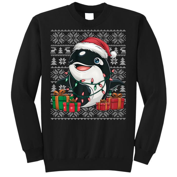 Xmas Sweater Style Ugly Santa Hat Orca Christmas Sweatshirt