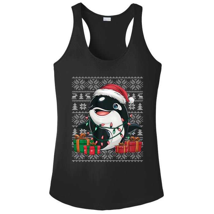 Xmas Sweater Style Ugly Santa Hat Orca Christmas Ladies PosiCharge Competitor Racerback Tank