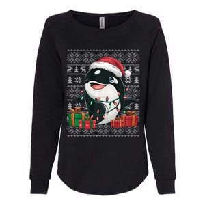 Xmas Sweater Style Ugly Santa Hat Orca Christmas Womens California Wash Sweatshirt