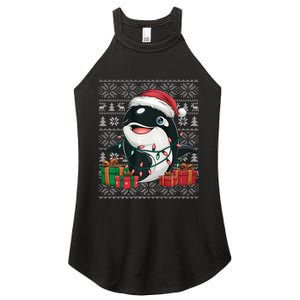 Xmas Sweater Style Ugly Santa Hat Orca Christmas Women's Perfect Tri Rocker Tank