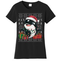 Xmas Sweater Style Ugly Santa Hat Orca Christmas Women's T-Shirt