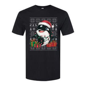 Xmas Sweater Style Ugly Santa Hat Orca Christmas Softstyle CVC T-Shirt