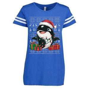 Xmas Sweater Style Ugly Santa Hat Orca Christmas Enza Ladies Jersey Football T-Shirt