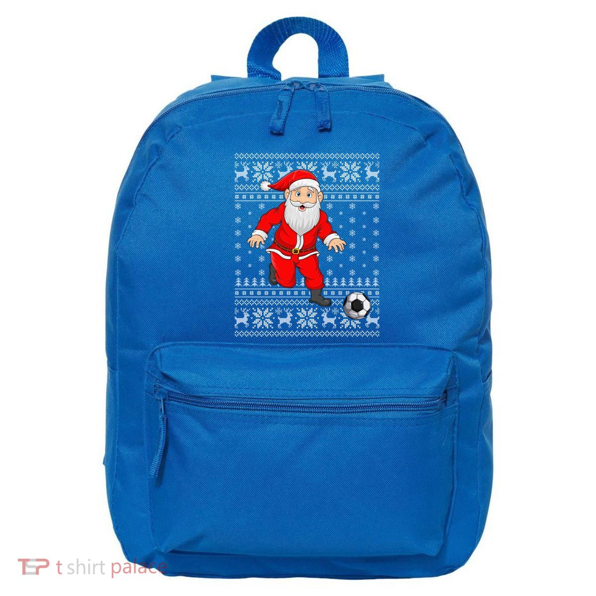 Xmas Sweater Style Ugly Santa Playing Soccer Christmas Meaningful Gift 16 in Basic Backpack
