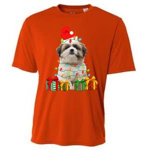 Xmas Shih Tzu Dog Christmas Lights Puppy Lover Meaningful Gift Cooling Performance Crew T-Shirt