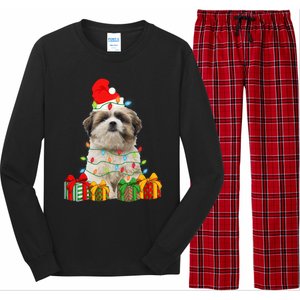 Xmas Shih Tzu Dog Christmas Lights Puppy Lover Meaningful Gift Long Sleeve Pajama Set