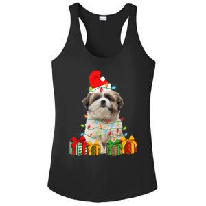 Xmas Shih Tzu Dog Christmas Lights Puppy Lover Meaningful Gift Ladies PosiCharge Competitor Racerback Tank