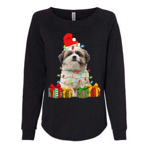 Xmas Shih Tzu Dog Christmas Lights Puppy Lover Meaningful Gift Womens California Wash Sweatshirt