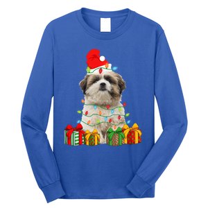 Xmas Shih Tzu Dog Christmas Lights Puppy Lover Meaningful Gift Long Sleeve Shirt