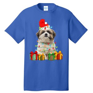 Xmas Shih Tzu Dog Christmas Lights Puppy Lover Meaningful Gift Tall T-Shirt