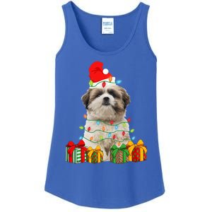 Xmas Shih Tzu Dog Christmas Lights Puppy Lover Meaningful Gift Ladies Essential Tank