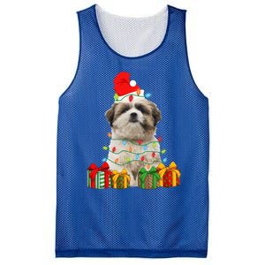 Xmas Shih Tzu Dog Christmas Lights Puppy Lover Meaningful Gift Mesh Reversible Basketball Jersey Tank